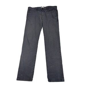 Review Men's Large 36X30 Blue/Gray Straight Leg Slim Pants Casual Essential